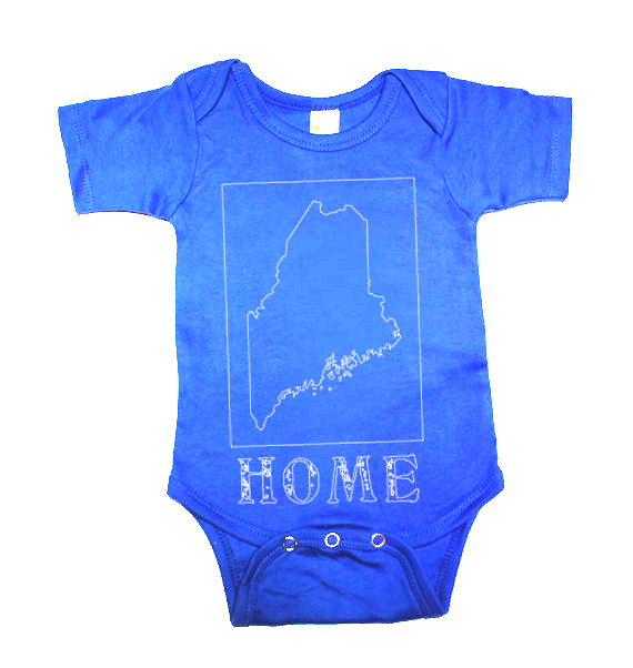 maine home shirt blue onesie