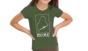 maine home shirt kids girl green