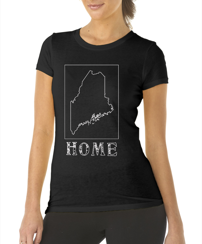 maine home shirt ladies black crew