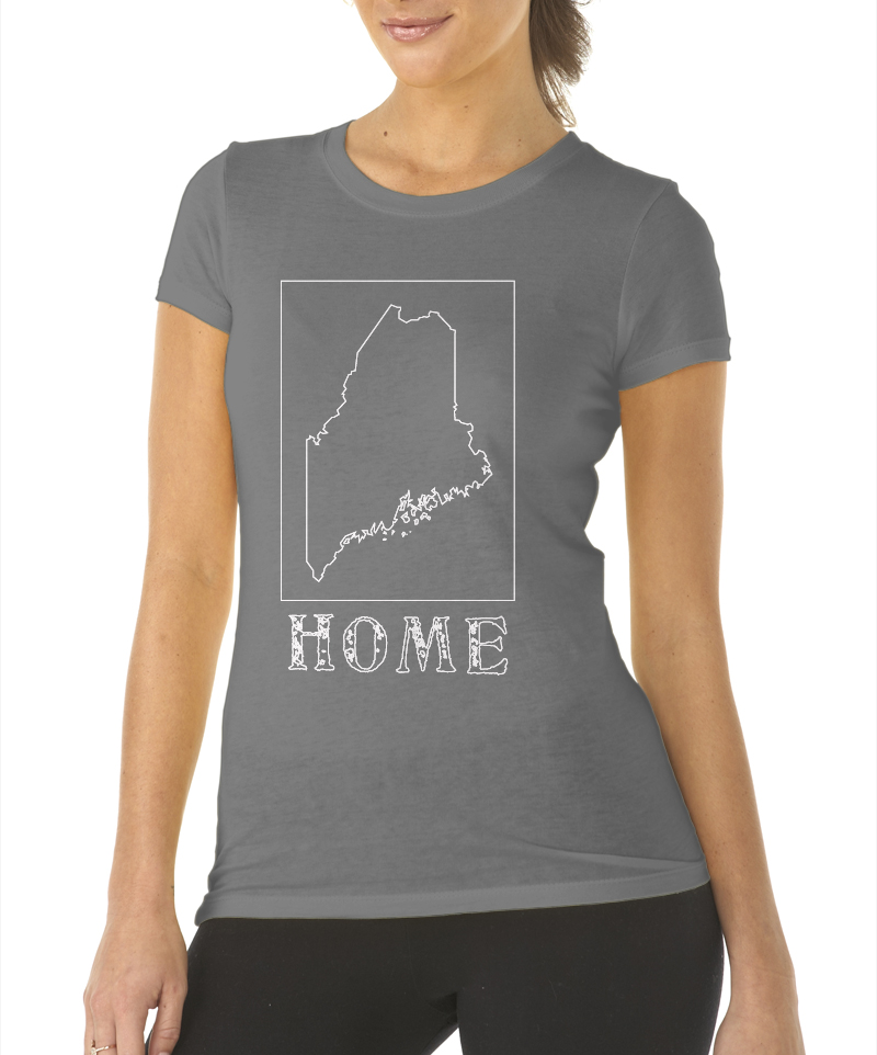 maine home shirt ladies gray crew