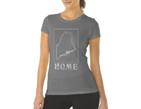 maine home shirt womens gray crew