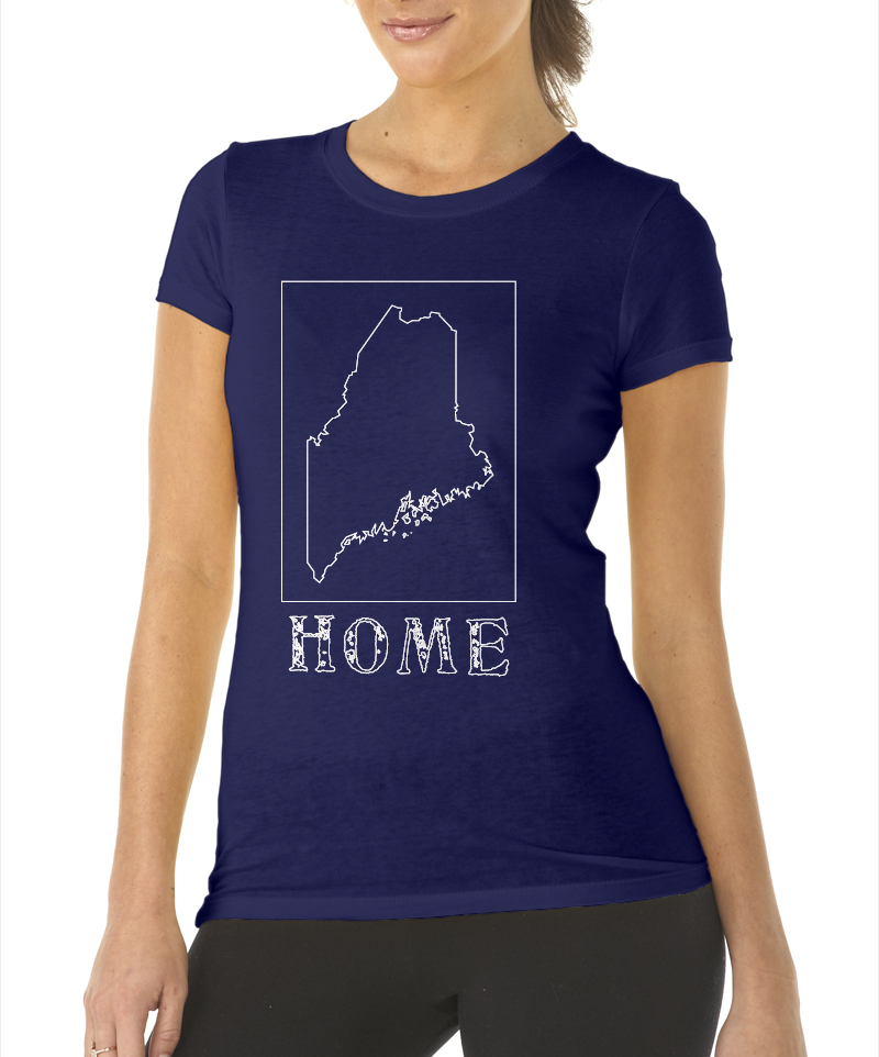 maine home shirt ladies navy blue crew