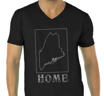 maine home shirt black v neck