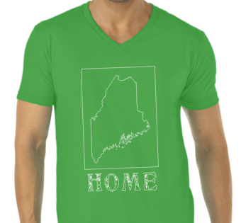 maine home shirt green v neck