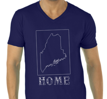 maine home shirt navy blue v neck