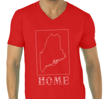 maine home shirt red v neck