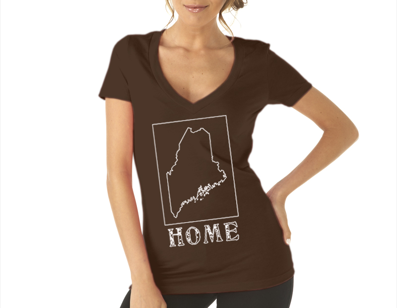 maine home shirt brown v neck