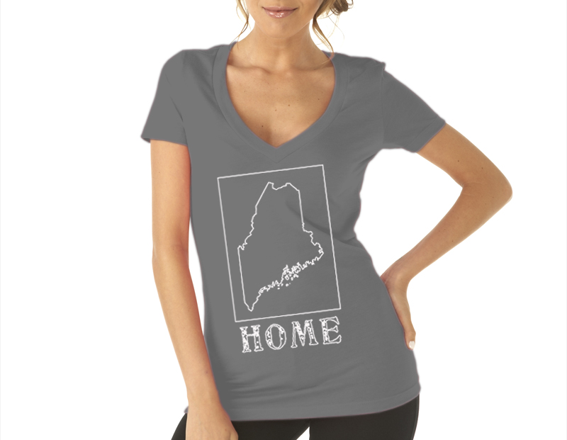 maine home shirt gray v neck