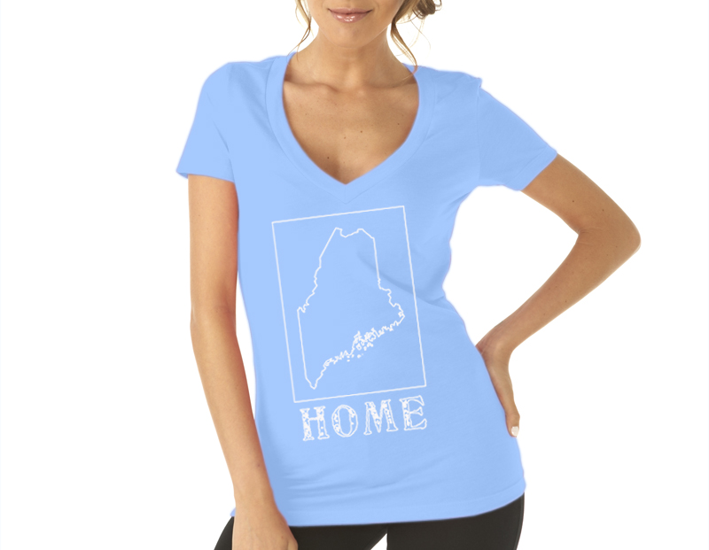 maine home shirt sky blue v neck